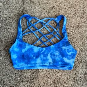 Blue tie dye Lululemon sports bra